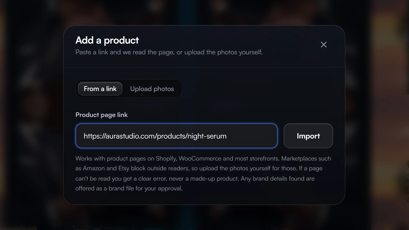 Start with a product link